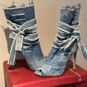 Denim Stiletto Boots